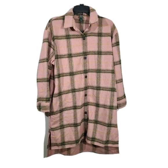 Wild Fable Womens Beige Plaid Long Sleeve Collared jacket - Picture 4 of 6